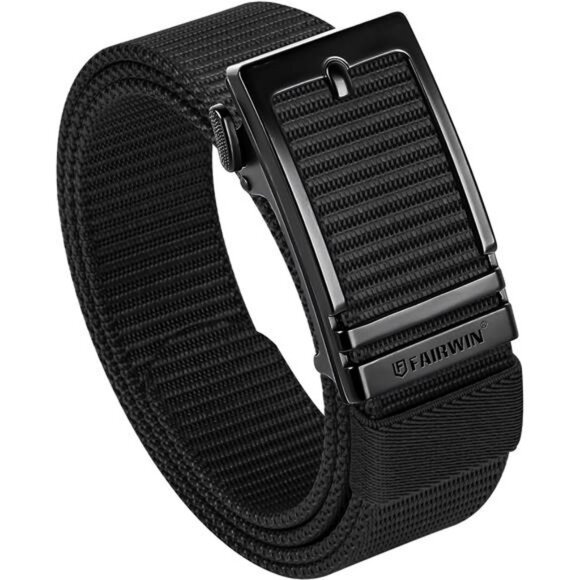 Men Nylon Ratchet Belt Adjustable Tactical Web Belt for Jeans Golf Work Pants - Picture 1 of 7